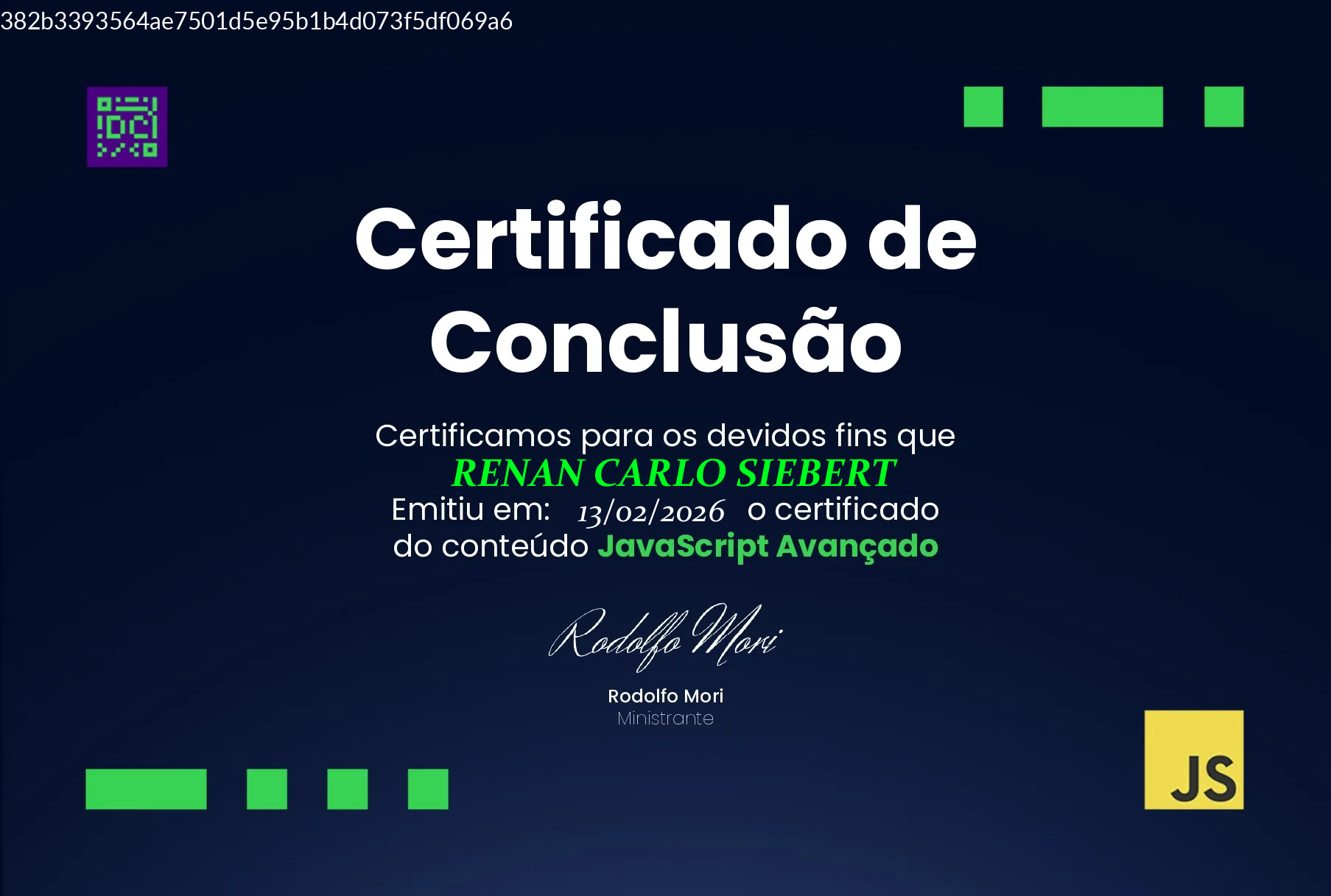 Certificado JavaScript Avançado